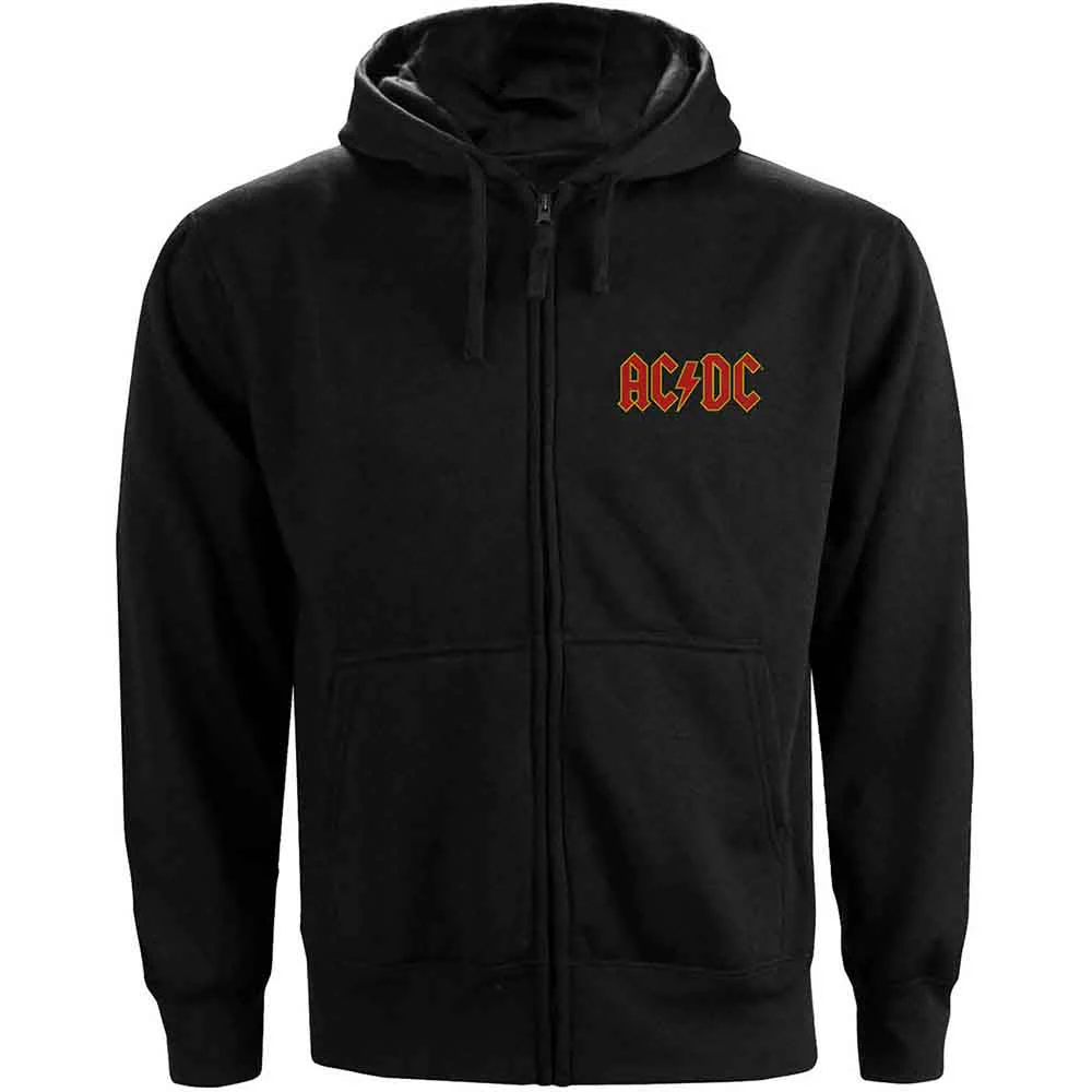 AC/DC Ladies Large Zipped Hoodie