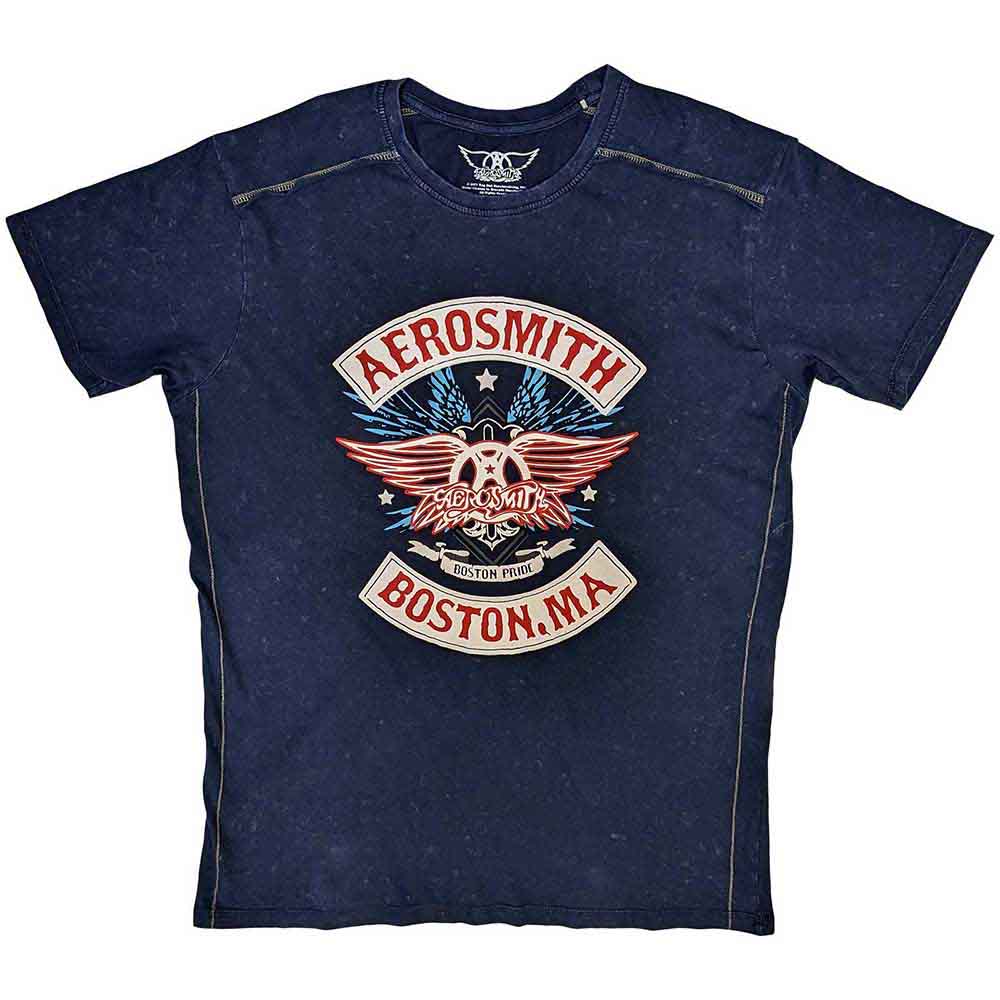 Aerosmith Boston Pride Wash Navy Blue X-Large T-Shirt
