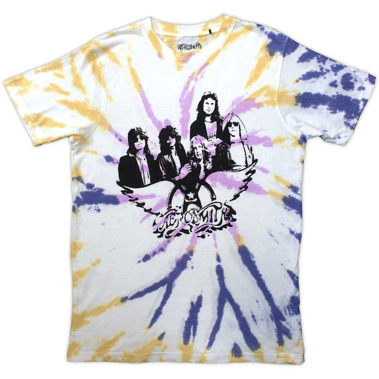 Aerosmith Photo Wings Wash Natural Large T-Shirt