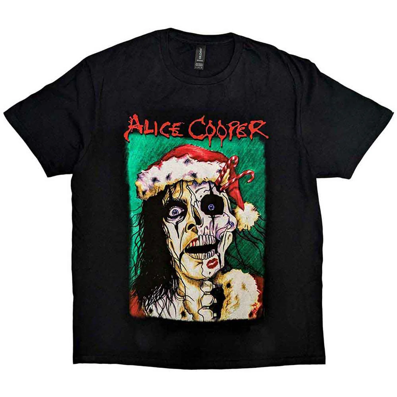 Alice Cooper Xmas Card Black Large T-Shirt