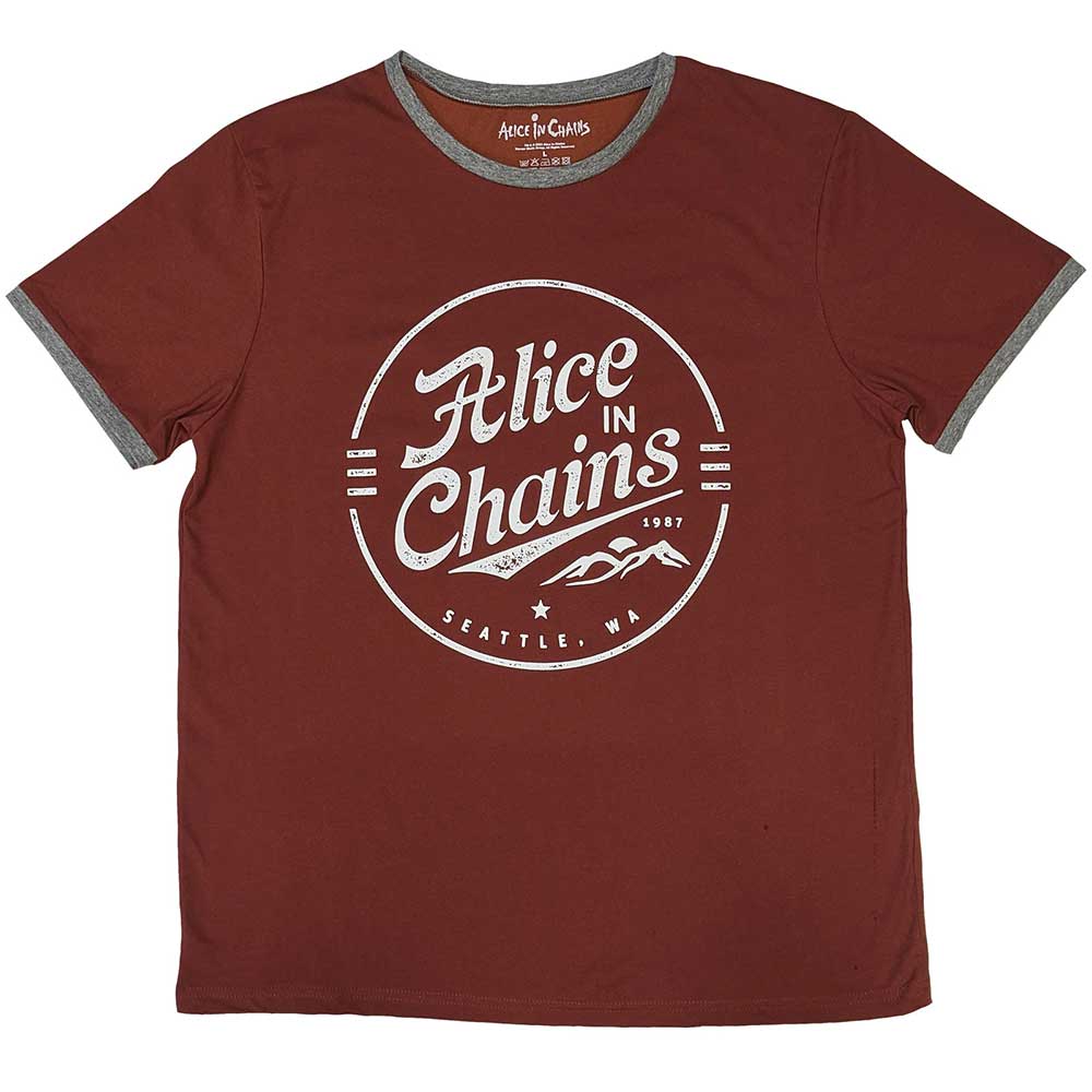 Alice In Chains Circle Emblem Red Small T-Shirt
