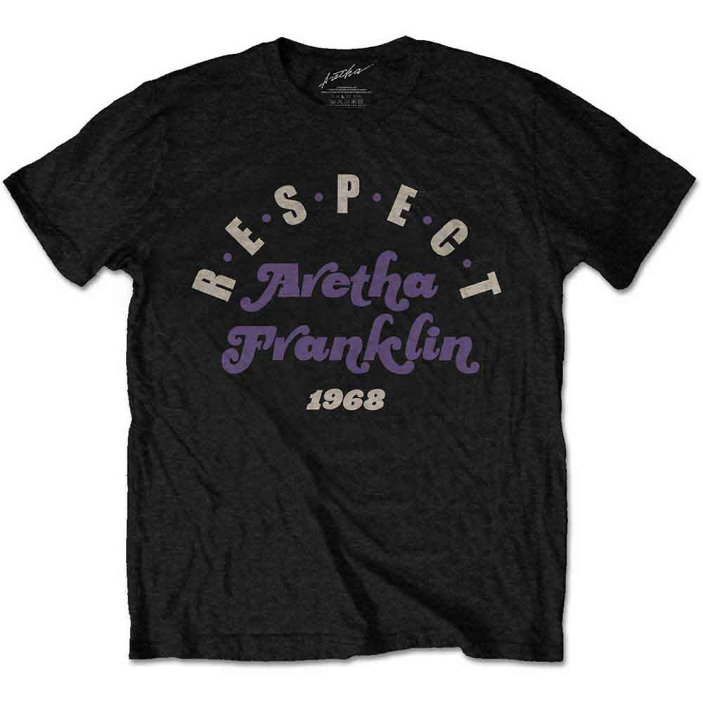 Aretha Franklin Respect Black Large T-Shirt