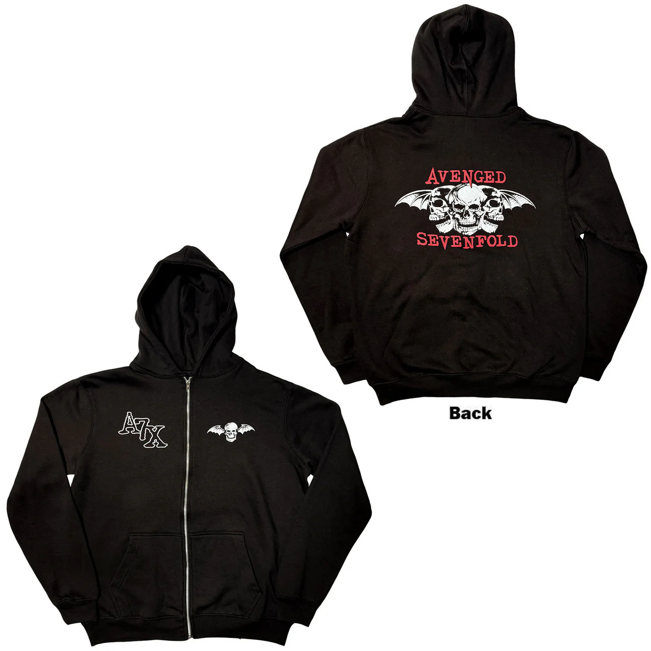 Avenged Sevenfold Dead Head Black XX-Large Zipped Hoodie - Image 3