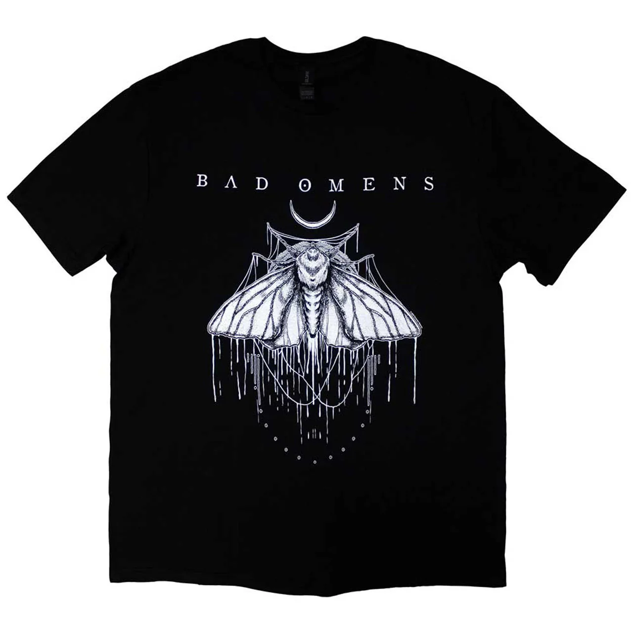 Bad Omens Moth Black Colour Large T-Shirt