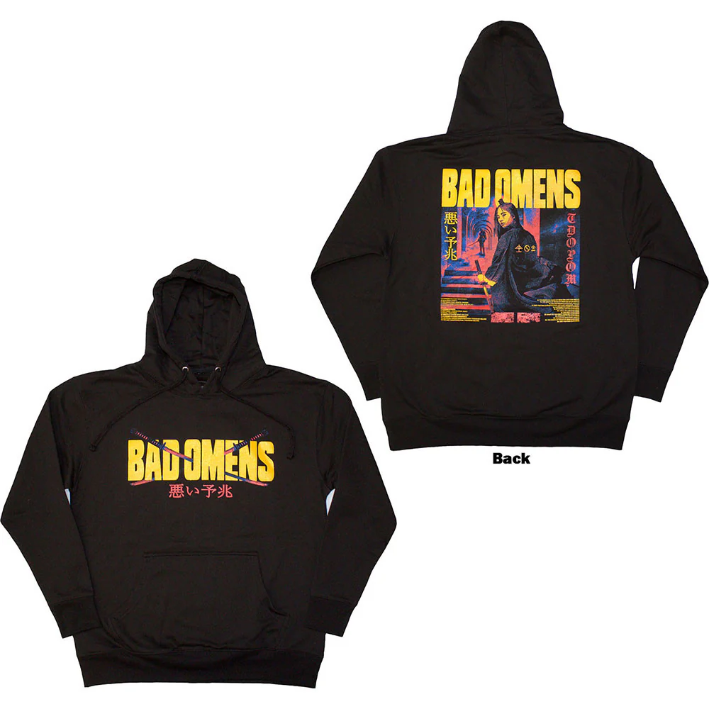 Bad Omens Samurai Woman Black Small Hoodie - Image 3