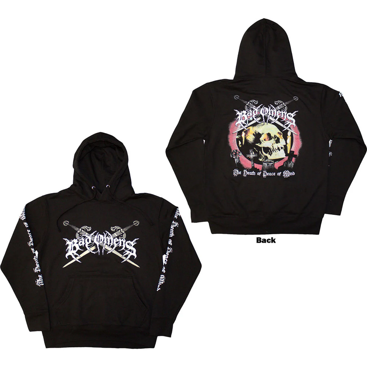 Bad Omens Skull & Candles Black Small Hoodie - Image 3