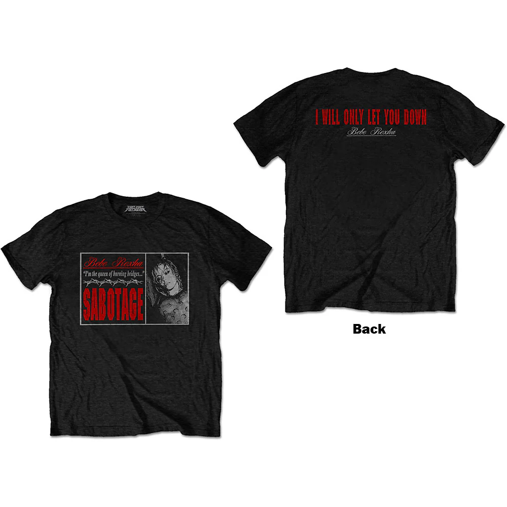 Bebe Rexha Sabotage Let You Down Black Medium T-Shirt - Image 3