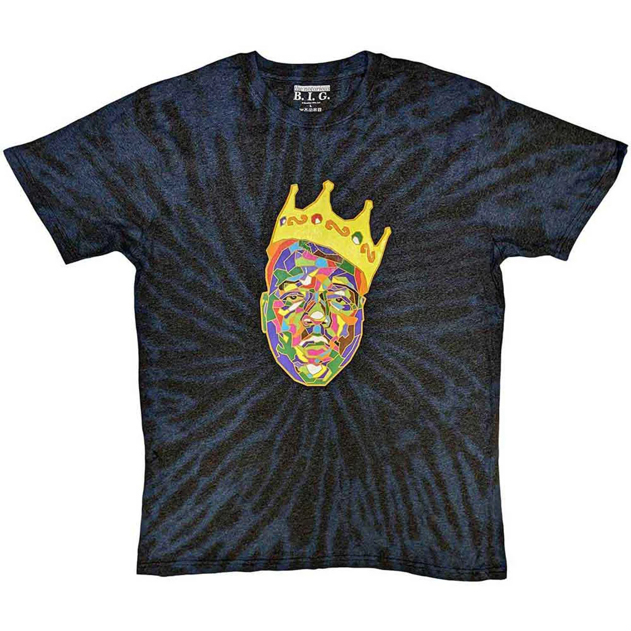 Biggie Smalls Crown Wash Blue X-Large T-Shirt