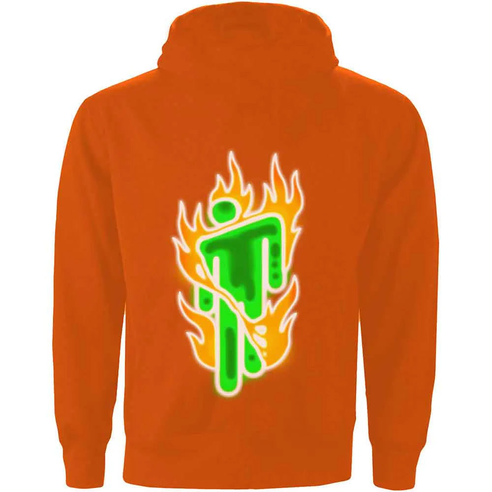 Billie Eilish Airbrush Flames Orange X-Large Hoodie - Image 2