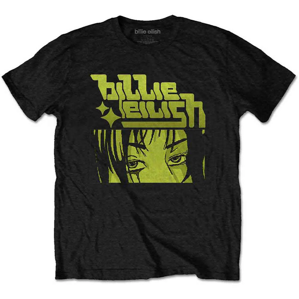 Billie Eilish Anime Logo Black Large T-Shirt