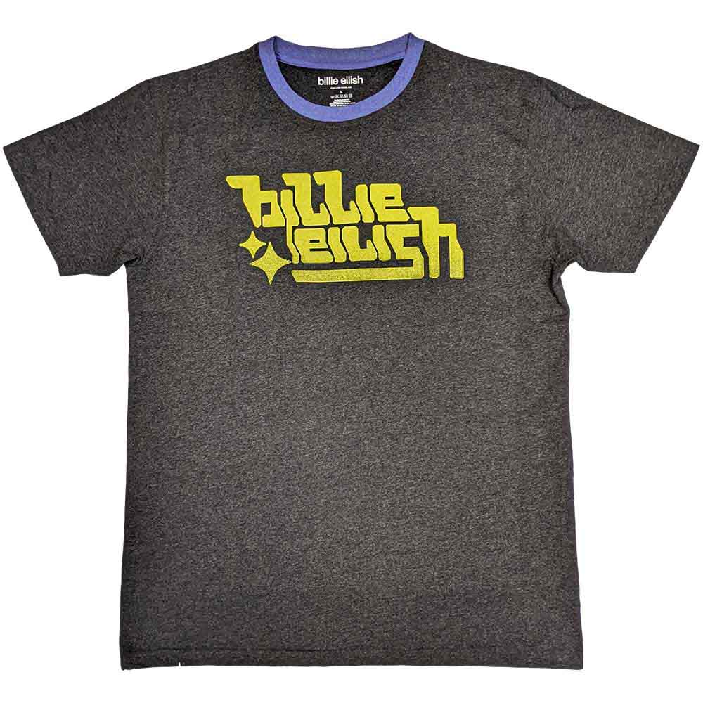 Billie Eilish Neon Green Logo Charcoal Grey Medium T-Shirt