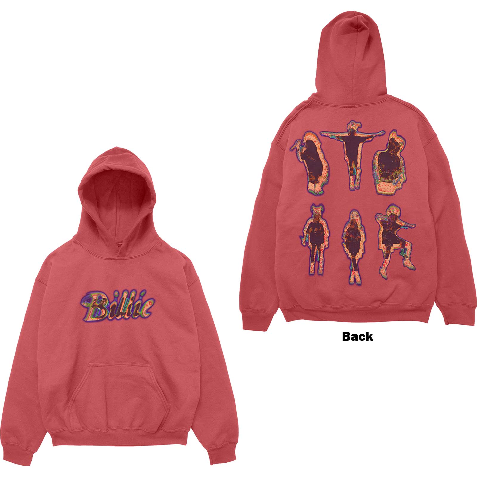 Billie Eilish Silhouettes Red Large Hoodie - Image 3