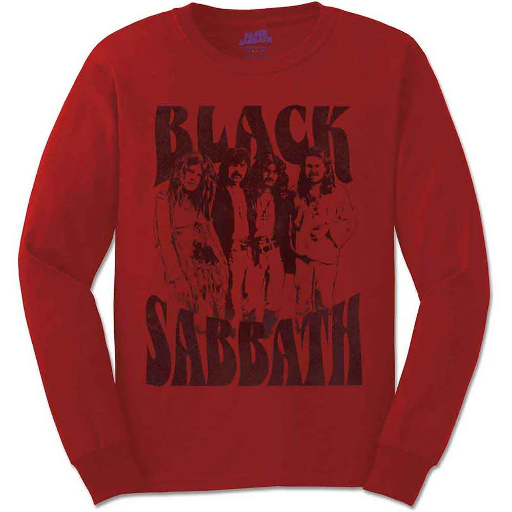 Black Sabbath Band & Logo Red Long Sleeve XX-Large T-Shirt