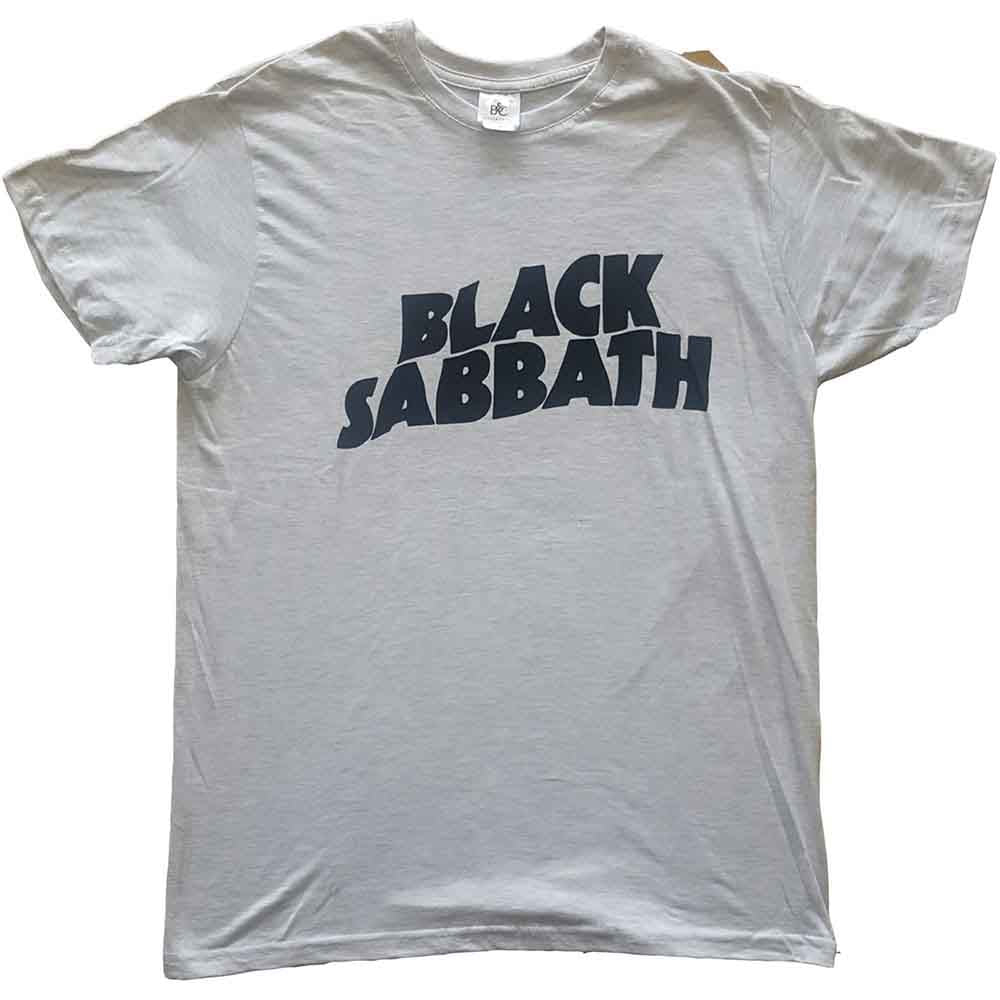 Black Sabbath Black Wavy Logo Grey Large T-Shirt