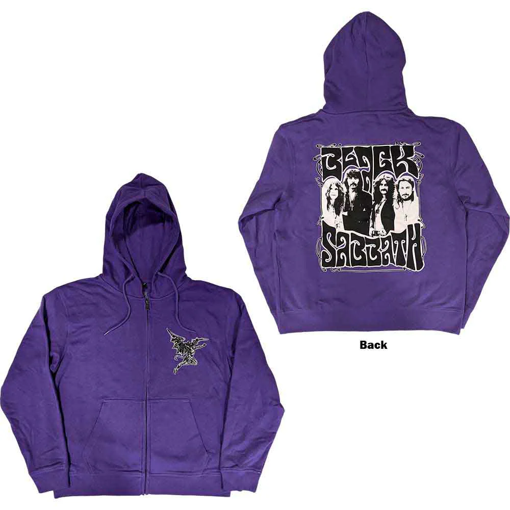 Black Sabbath Purple Small Zipped Hoodie - Image 3