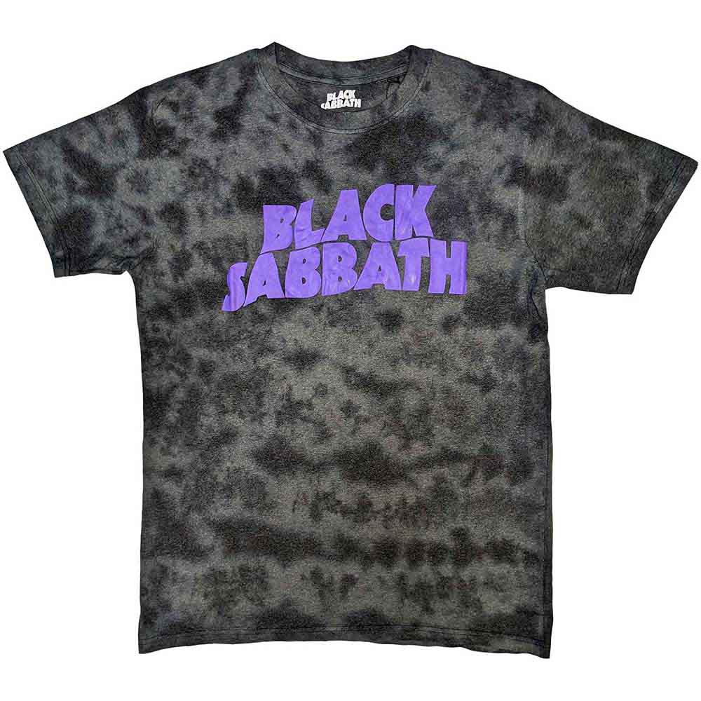 Black Sabbath Wavy Logo Wash Black X-Large T-Shirt
