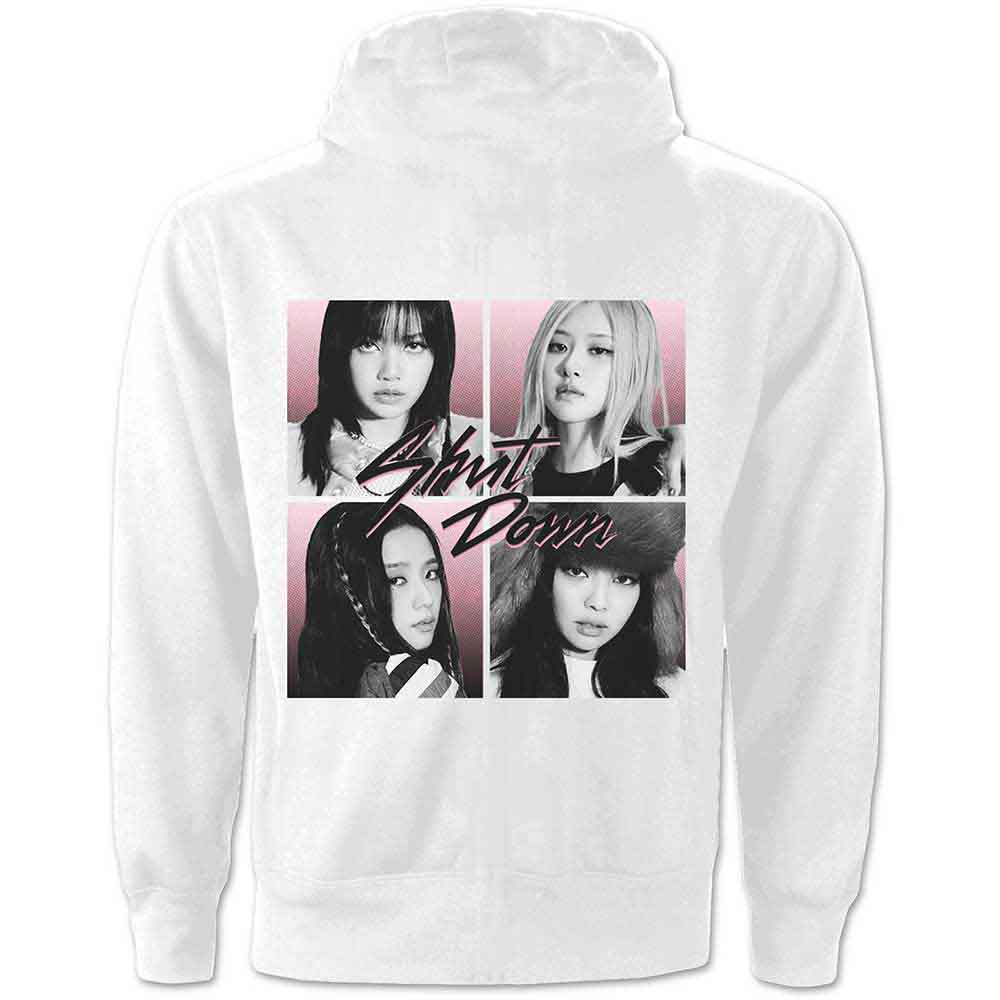 Blackpink Shut Down Photo Grid White Medium Hoodie - Image 2