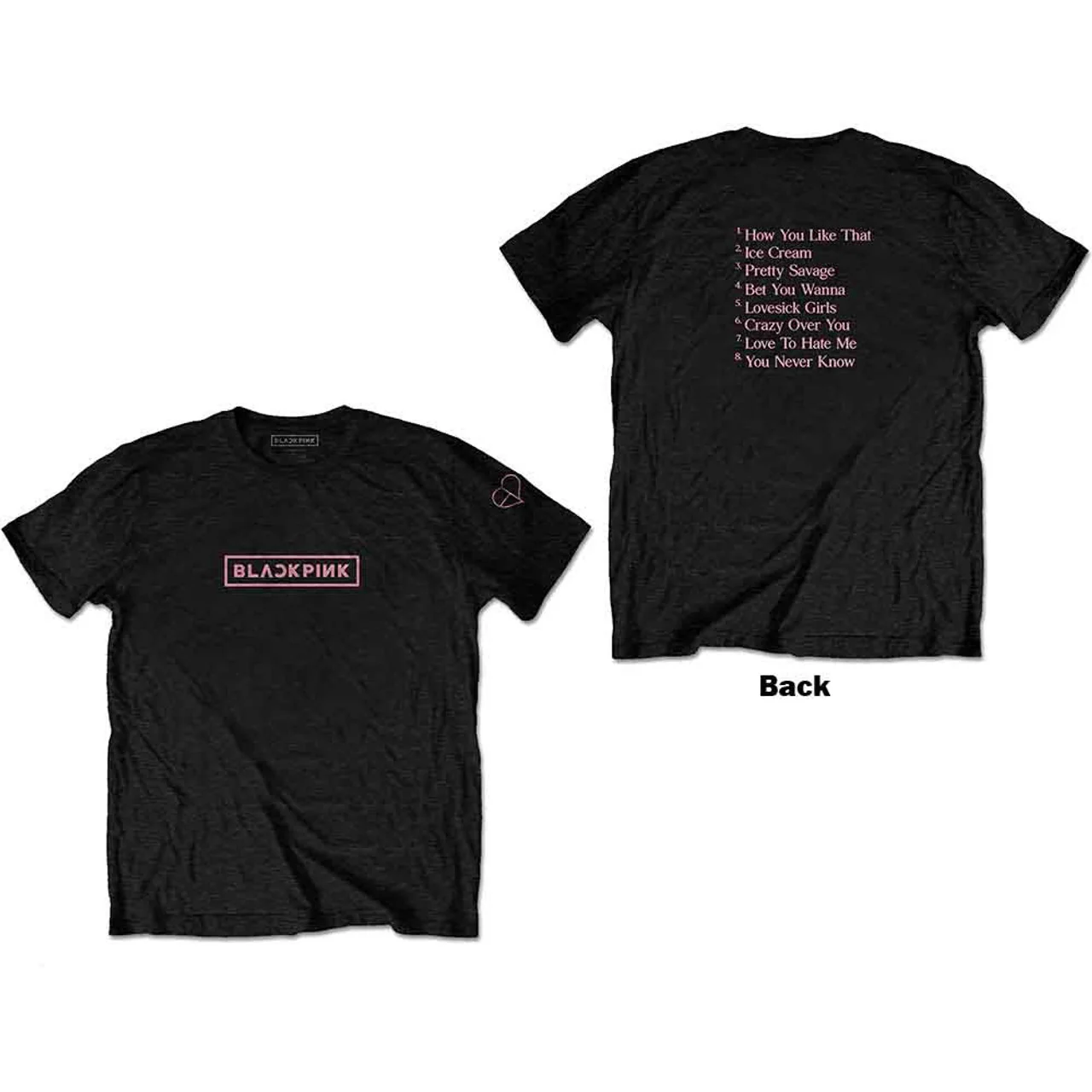 BLACKPINK The Album Track List Black Small T-Shirt - Image 3