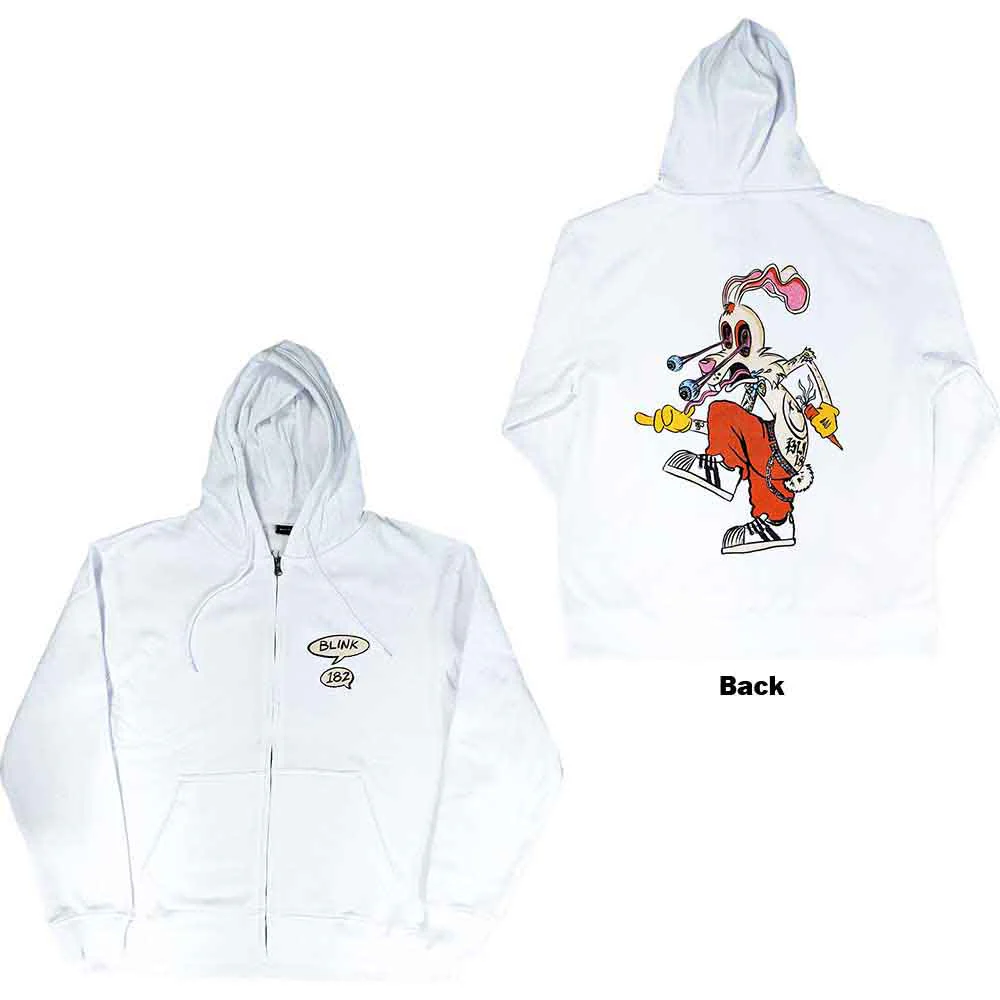 Blink-182 Roger Rabbit White XX-Large Zipped Hoodie - Image 3