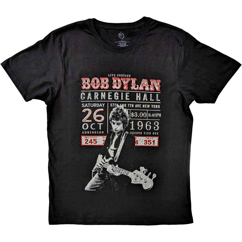 Bob Dylan Carnegie Hall '63 Black X-Large T-Shirt