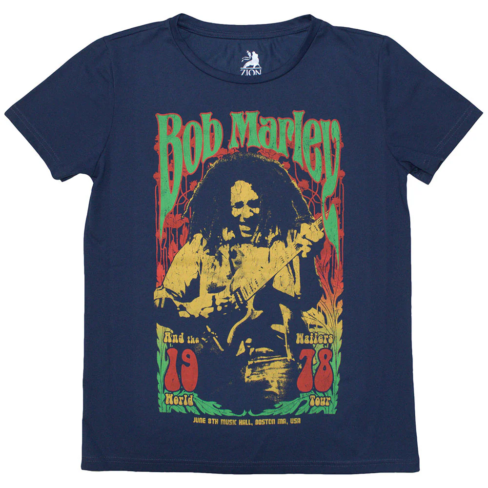 Bob Marley 1978 Denim Blue Ladies Small T-Shirt