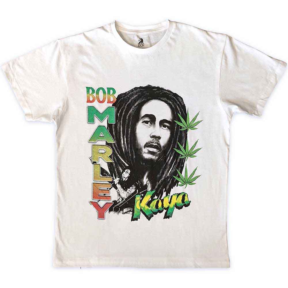 Bob Marley Kaya Illustration White X-Large T-Shirt
