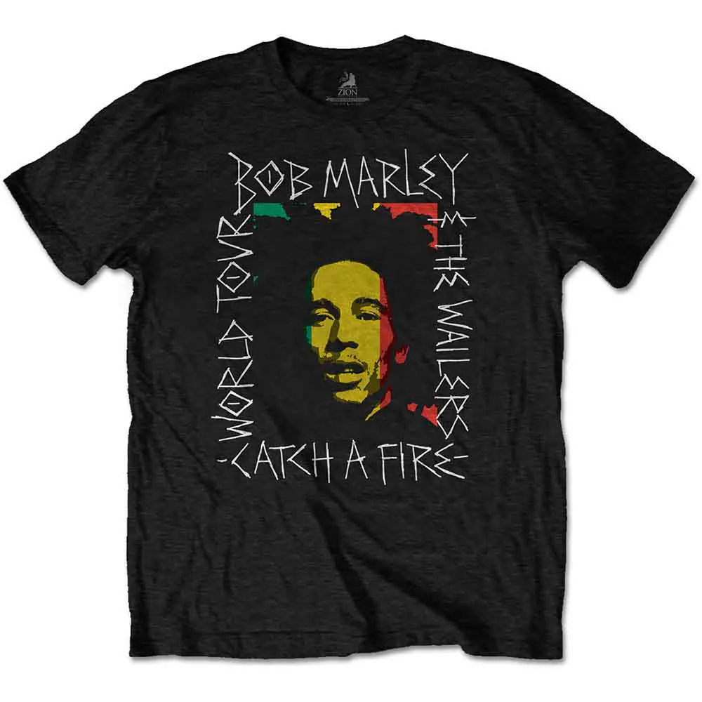 Bob Marley Rasta Scratch Black Small T-Shirt