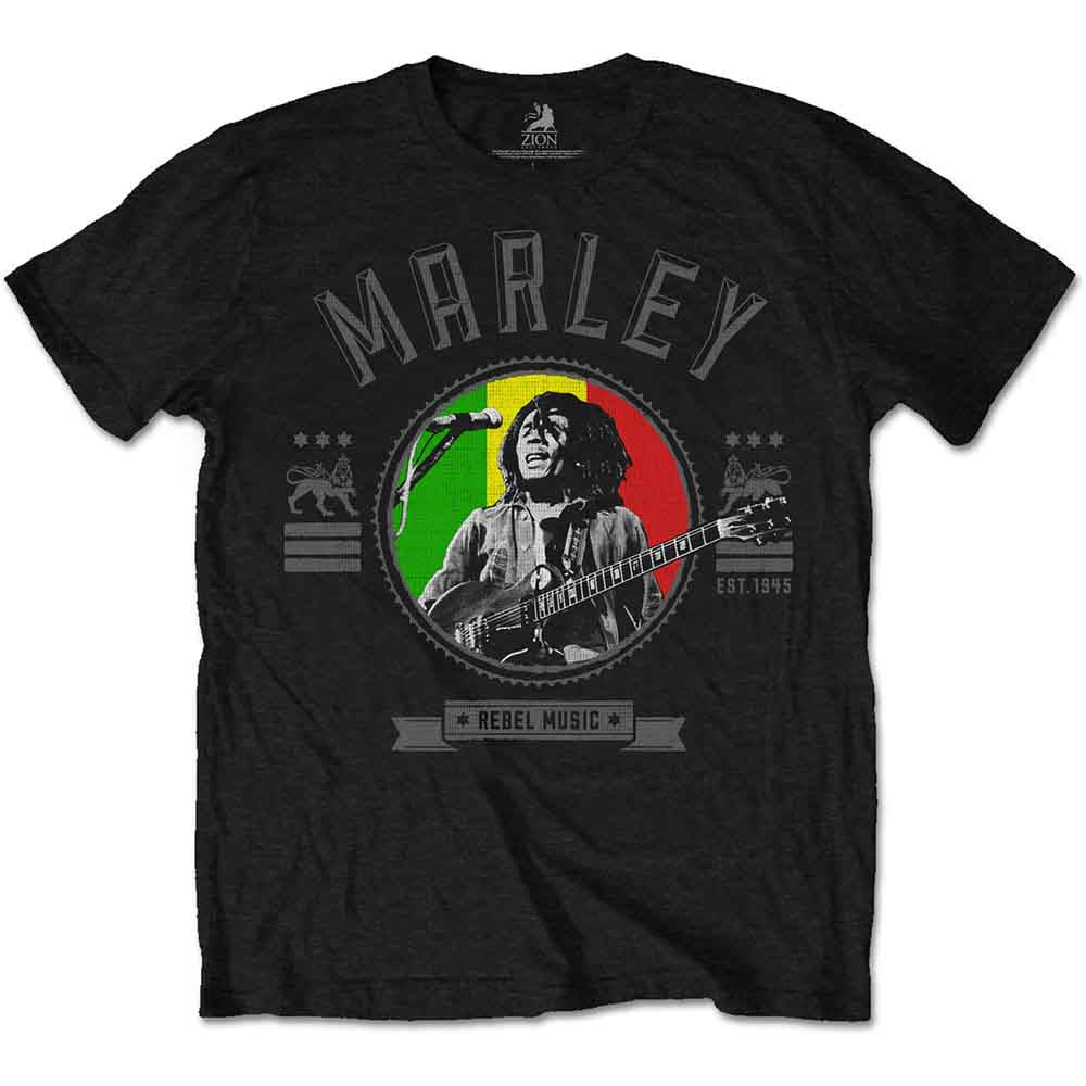 Bob Marley Rebel Music Seal Black X-Large T-Shirt