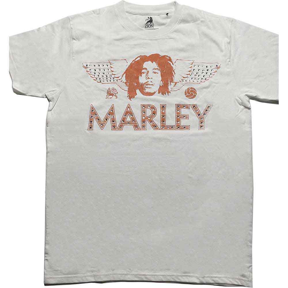 Bob Marley Wings Embellished White Small T-Shirt