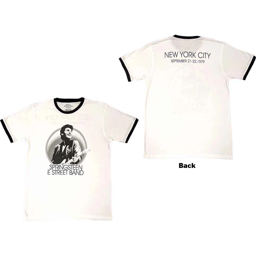 Bruce Springsteen NYC Ringer White X-Large T-Shirt - Image 3
