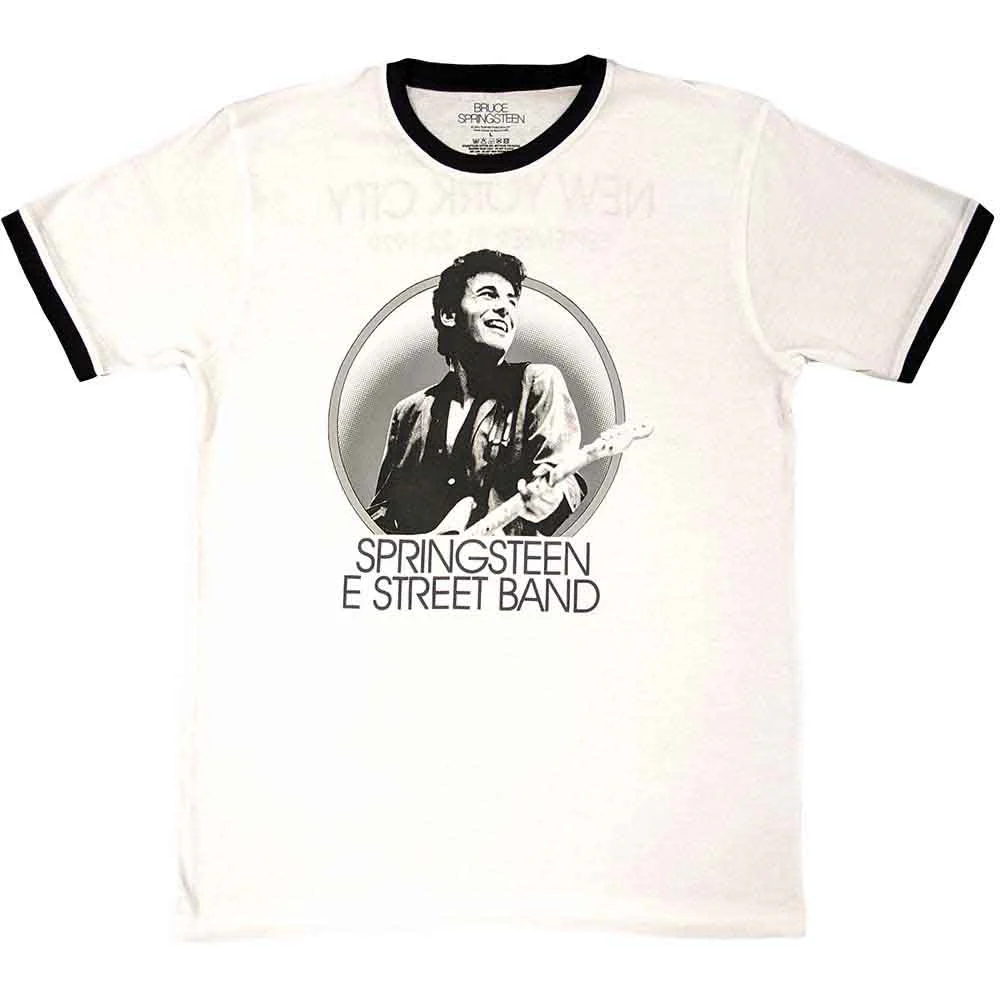 Bruce Springsteen NYC Ringer White XX-Large T-Shirt