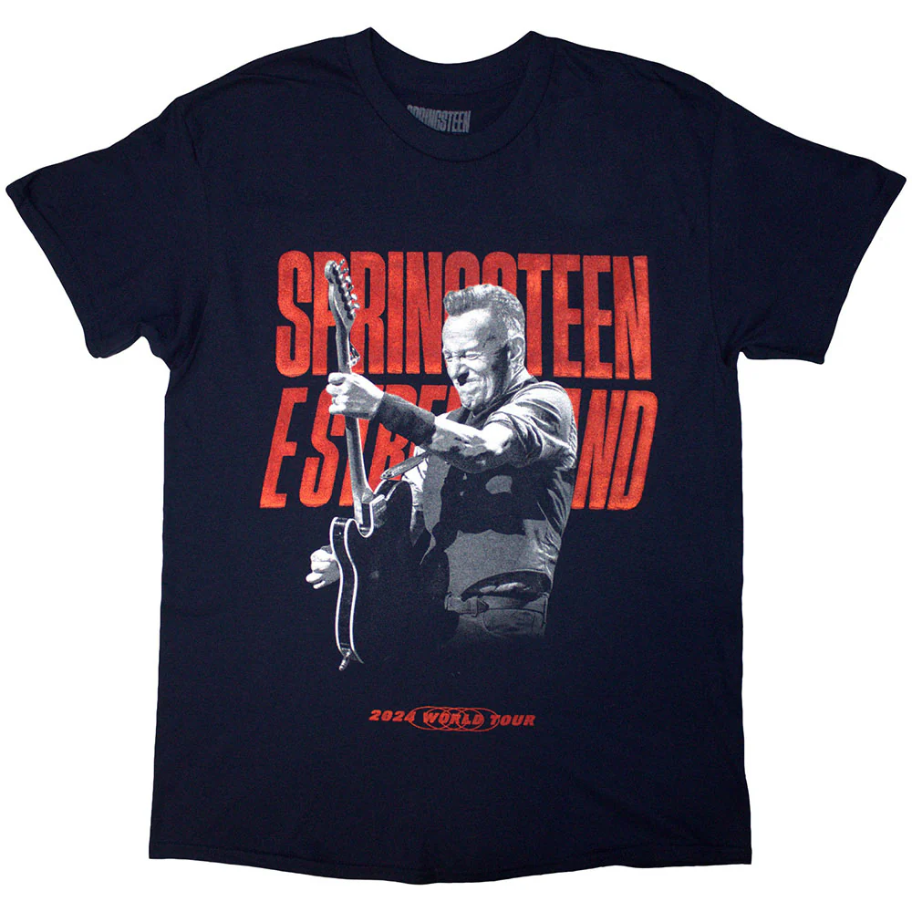 Bruce Springsteen Tour '24 Guitar Photo Navy Blue X-Large T-Shirt
