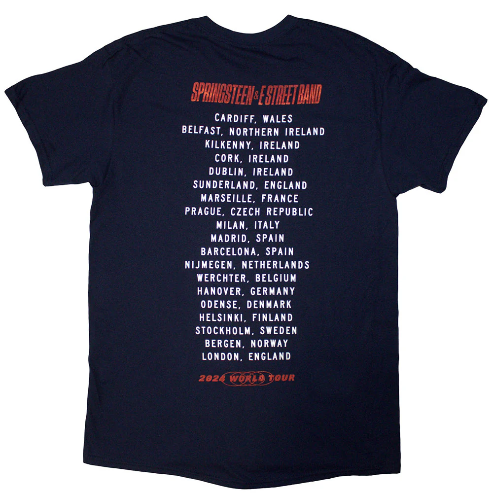 Bruce Springsteen Tour '24 Guitar Photo Navy Blue XX-Large T-Shirt - Image 2
