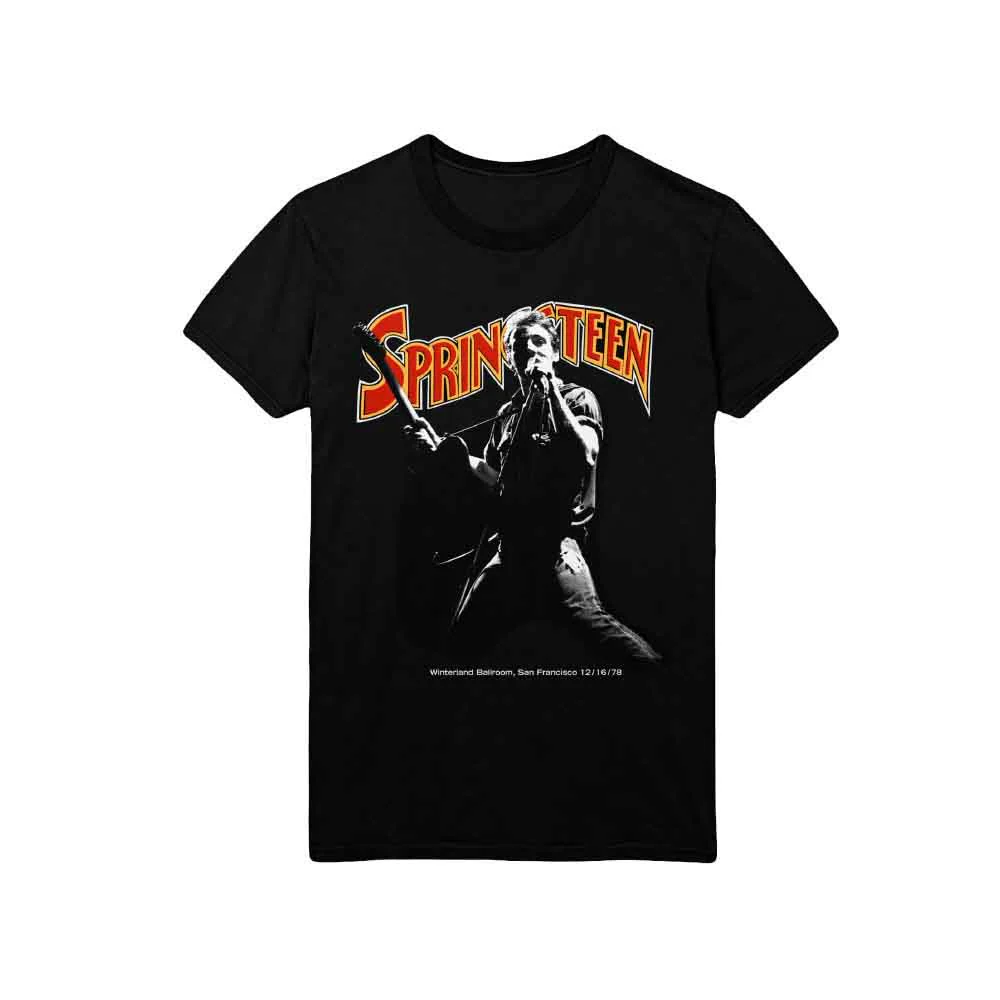 Bruce Springsteen Winterland Ballroom Singing Black X-Large T-Shirt