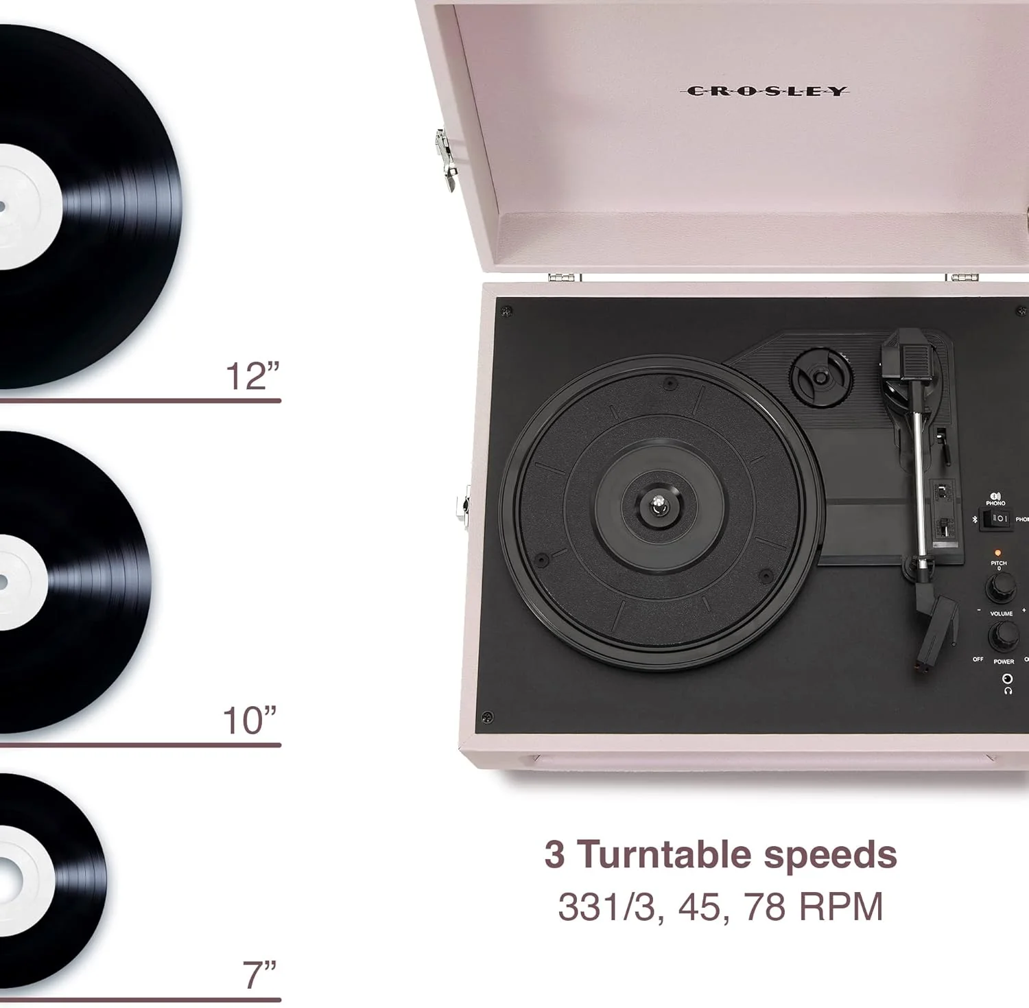 Crosley Voyager Portable Amethyst Turntable - Image 3