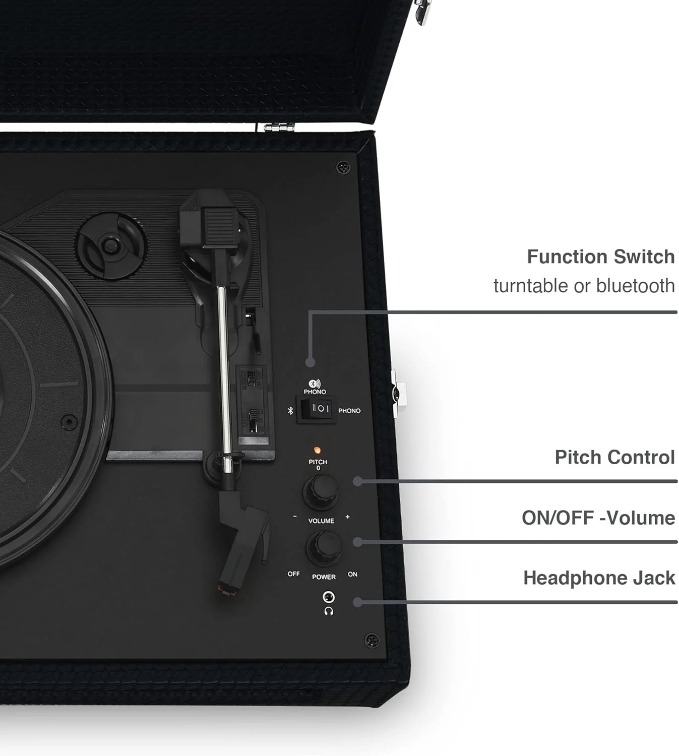 Crosley Voyager Portable Black Turntable - Image 3