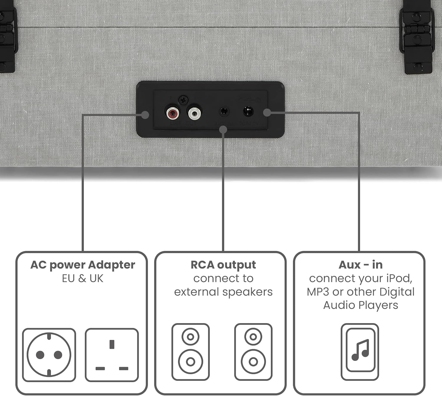Crosley Voyager Portable Grey Turntable - Image 3