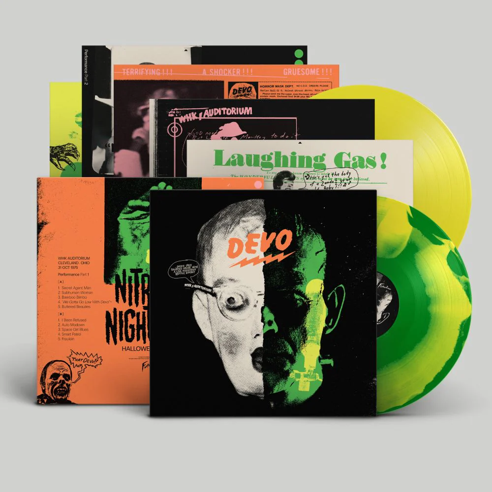DEVO Nitrous Nightmare Halloween Live Vinyl LP Laughing Gas Green/Lemon Inkspot + Lemon Colour Due Out 19/06/26