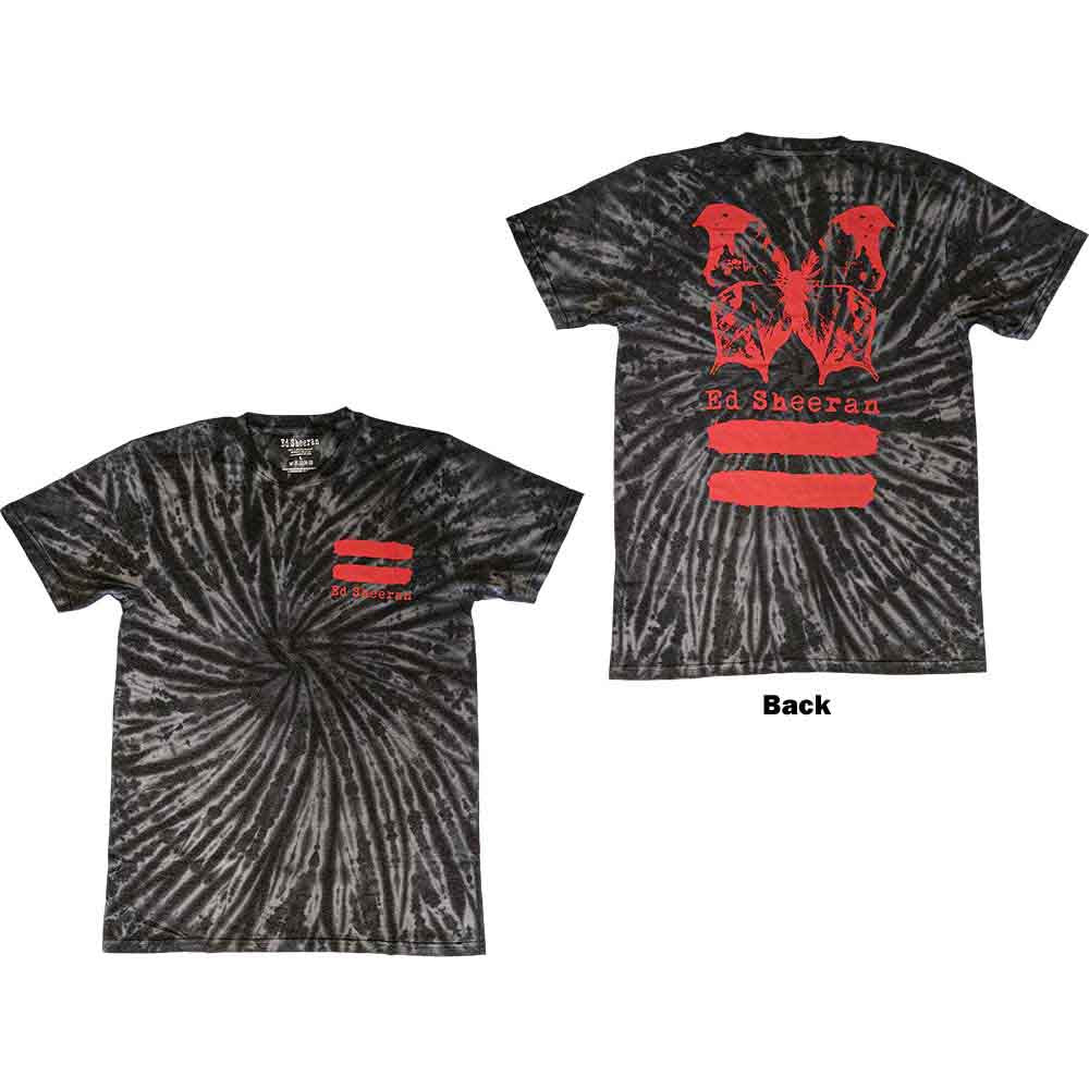 Ed Sheeran Red Equals Butterfly Black Medium T-Shirt - Image 3