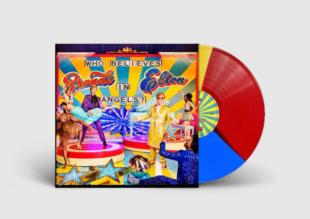Elton John & Brandi Carlile Who Believes In Angels? Vinyl LP Tri-Colour Red, Yellow, Blue