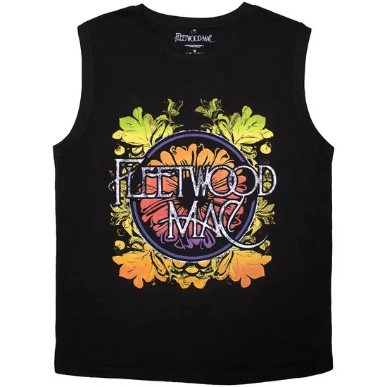 Fleetwood Mac Circle Floral Logo Black XX-Large Tank T-Shirt