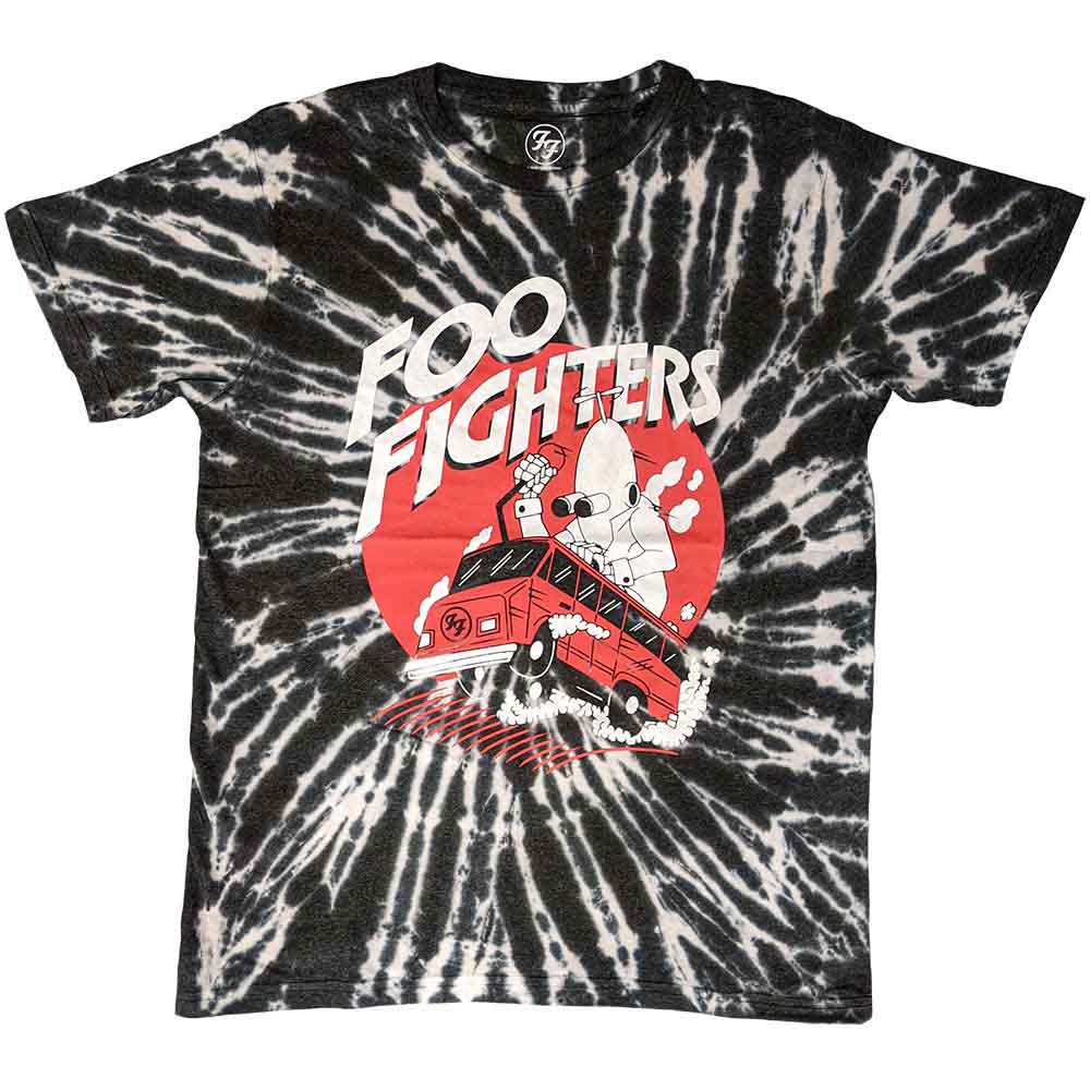 Foo Fighters Speeding Bus Tie-Dye Black XX-Large T-Shirt