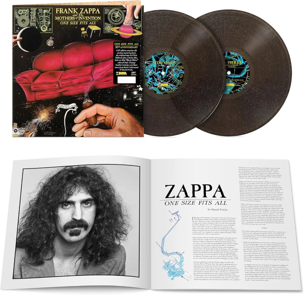 Frank Zappa One Size Fits All Vinyl LP Black Glitter Colour 2025