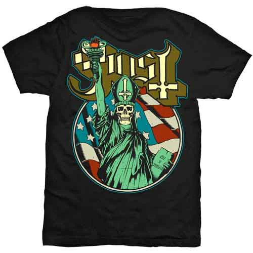 Ghost Statue of Liberty Black X-Large T-Shirt