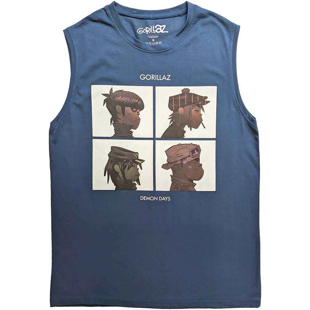 Gorillaz Demon Days Denim Blue XX-Large Tank T-Shirt