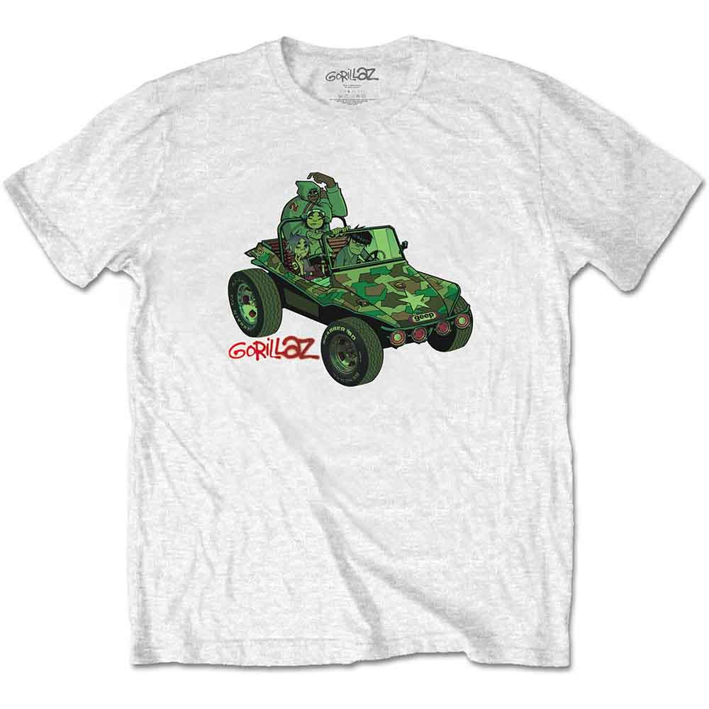 Gorillaz Green Jeep White XX-Large T-Shirt