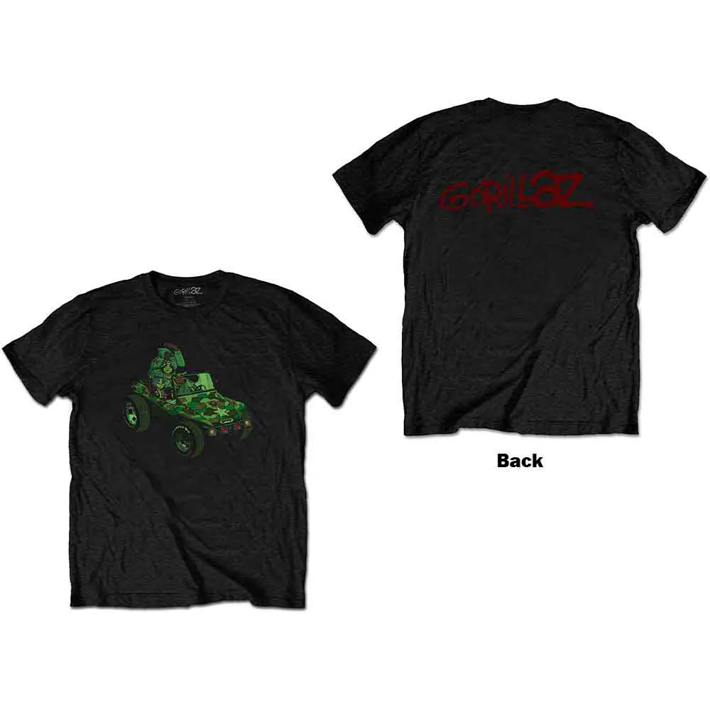 Gorillaz Group Green Geep Black Small T-Shirt - Image 3