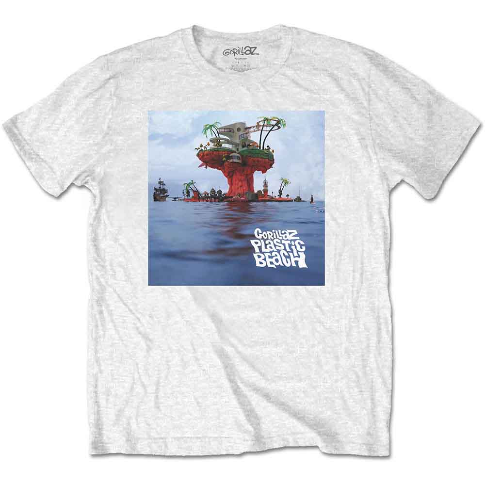 Gorillaz Plastic Beach White Large T-Shirt