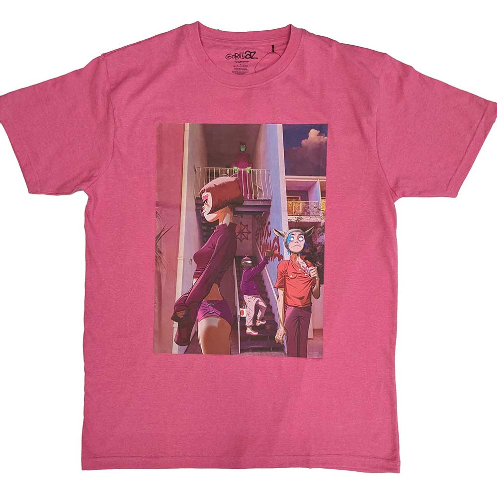 Gorillaz The Static Channel Pink Medium T-Shirt