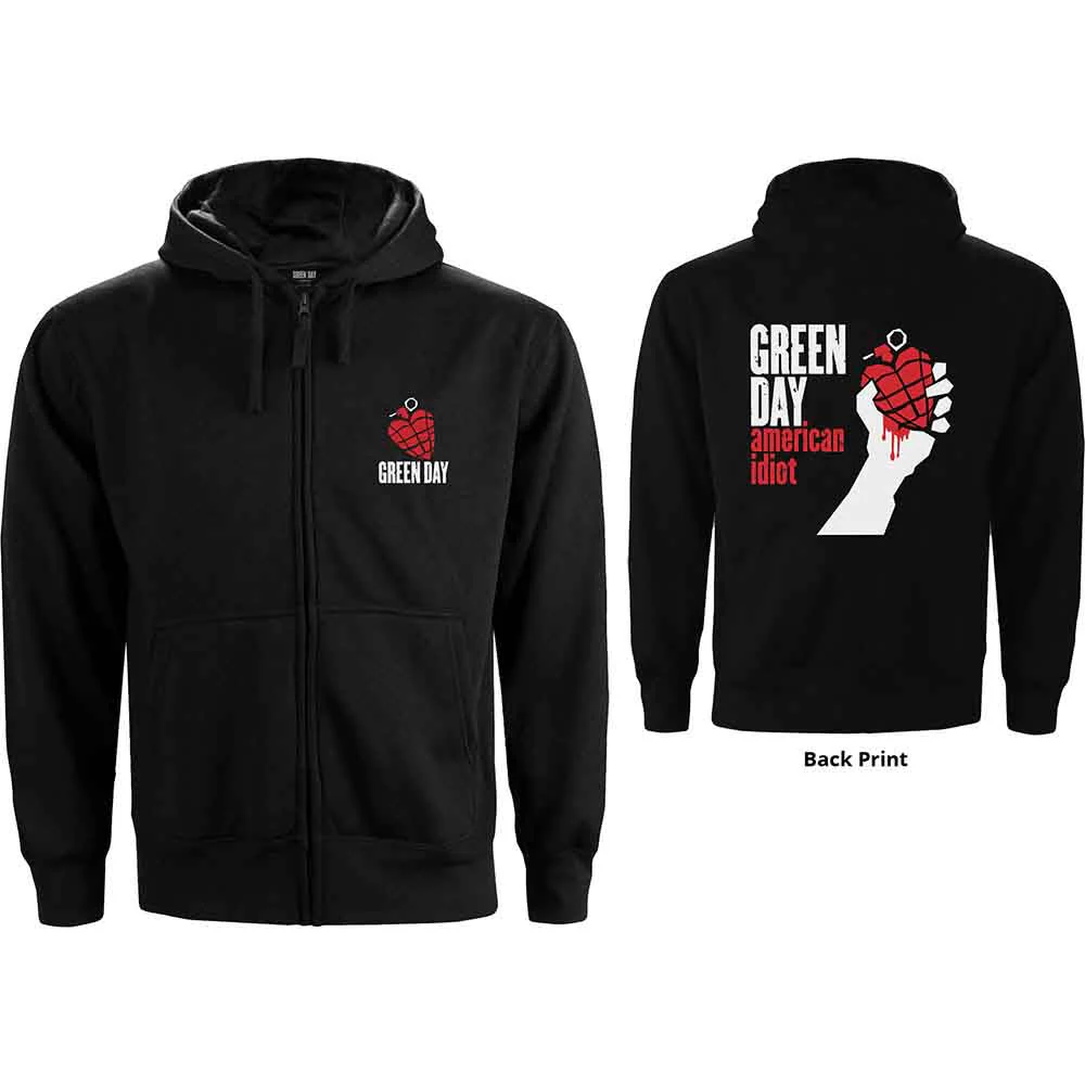 Green Day American Idiot Ladies Large Zipped Hoodie - Image 3
